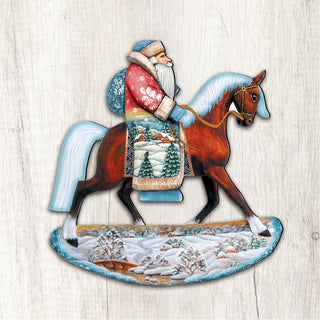 Horsey Santa Christmas Christmas Door Decor by G. DeBrekht - Christmas Santa Snowman Decor - 8151121H