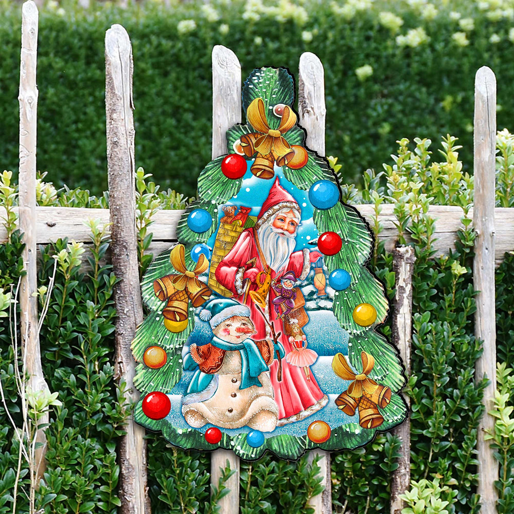 Christmas Arrival Christmas Door Decor by G. DeBrekht - Christmas Santa Snowman Decor - 8114020H