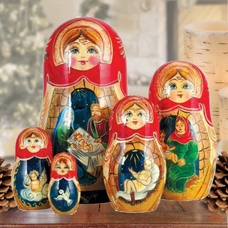 Nativity Story Matryoshka Doll Set Nesting dolls made from linden wood - are the perfect gift for friends and family. Hand-Painted matryoshka dolls are collectible handcrafted classic Christmas art 130241