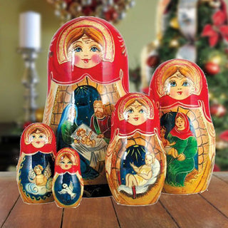 Nativity Story Matryoshka Doll Set Nesting dolls made from linden wood - are the perfect gift for friends and family. Hand-Painted matryoshka dolls are collectible handcrafted classic Christmas art 130241