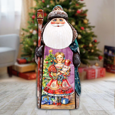 Clara with Nutcracker Santa Hand-Painted WOODCARVED Masterpiece Figurine by G. DeBrekht - Christmas Décor - 8201018