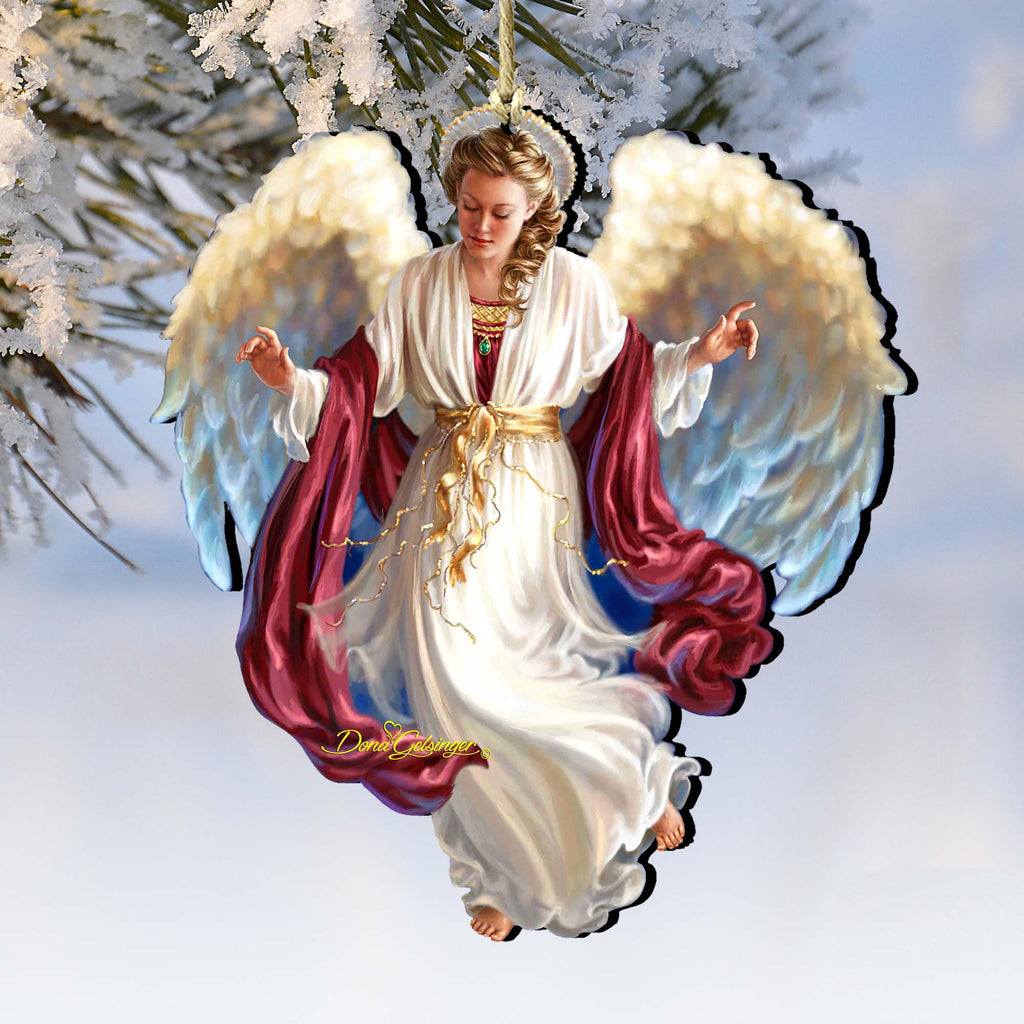 Piece on Earth Angel Wooden Ornaments by Gelsinger - American Christmas Decor - 8161048-1208