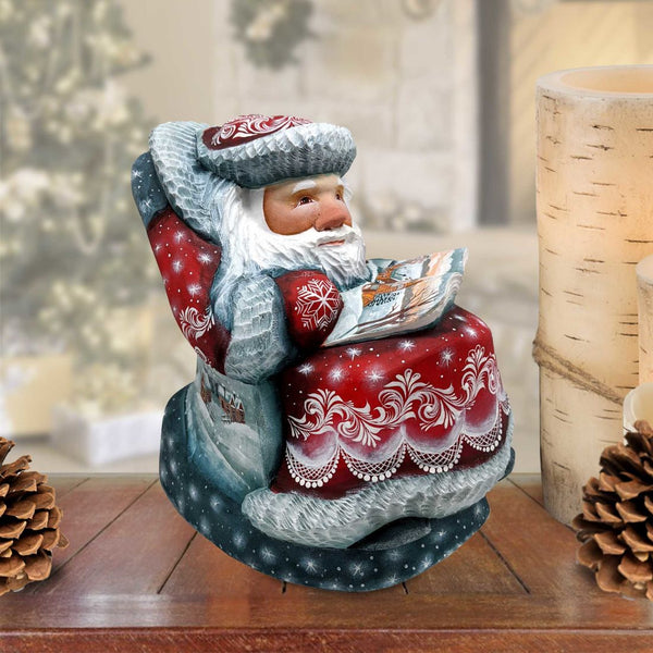 Resting Santa Hand-Painted Wood Carved Masterpiece by G. DeBrekht |  Christmas Décor - 2821712 - SPECIAL ORDER