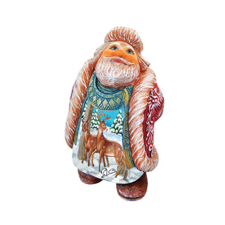 Darling Deers Santa Handcrafted Christmas Figurine - G. DeBrekht - Christmas Santa Snowman Décor - 5165155
