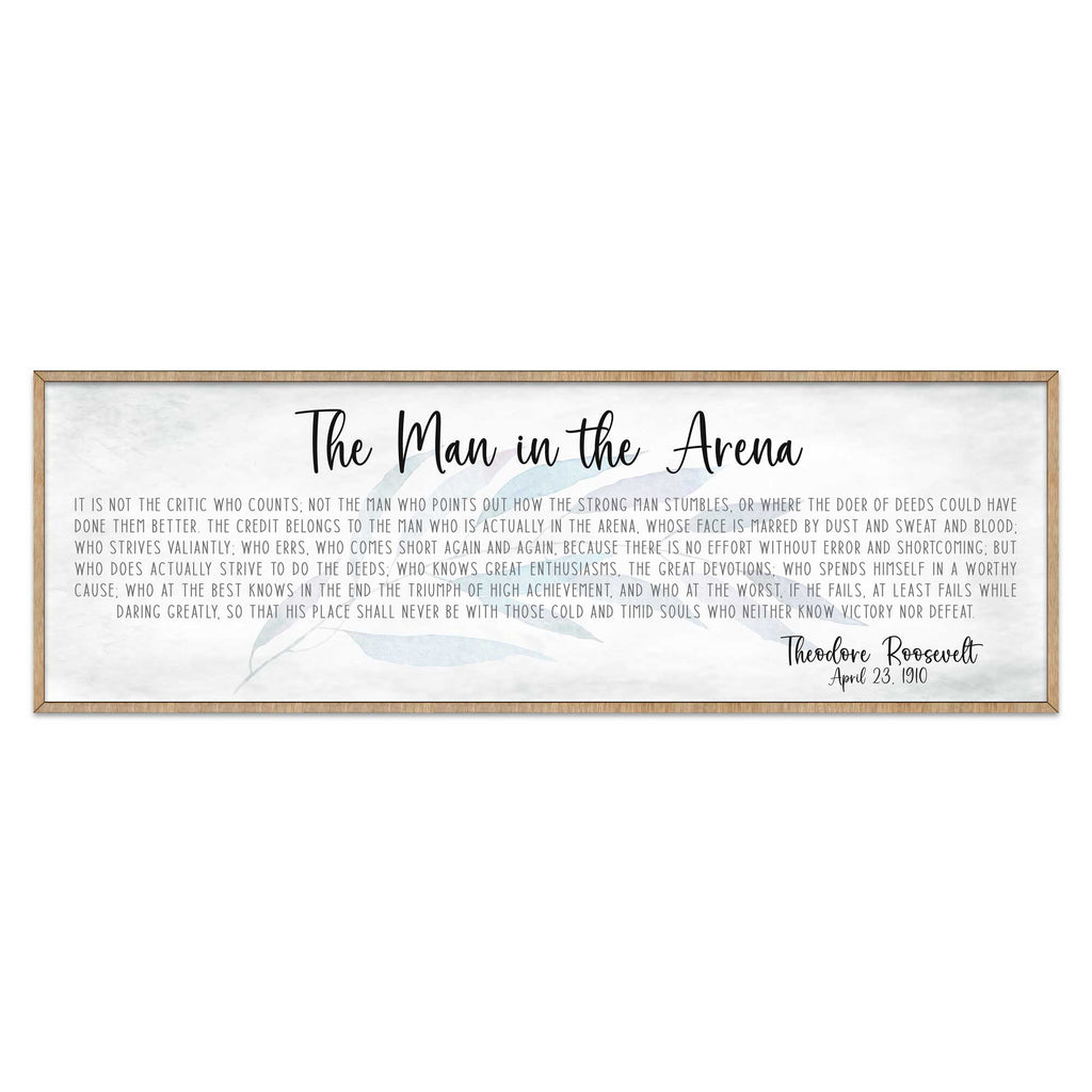 The Man in the Arena - Wooden Office Decor - Inspirational Sign - Famous Quotes - Wooden Home Decor sign - Housewarming Gift - 310311