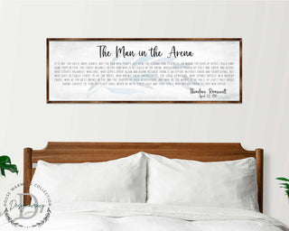 The Man in the Arena - Wooden Office Decor - Inspirational Sign - Famous Quotes - Wooden Home Decor sign - Housewarming Gift - 310311