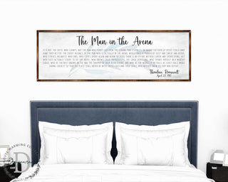 The Man in the Arena - Wooden Office Decor - Inspirational Sign - Famous Quotes - Wooden Home Decor sign - Housewarming Gift - 310311