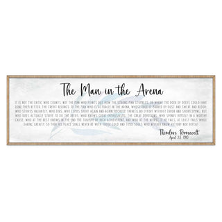 The Man in the Arena - Wooden Office Decor - Inspirational Sign - Famous Quotes - Wooden Home Decor sign - Housewarming Gift - 310311