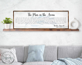 The Man in the Arena - Wooden Office Decor - Inspirational Sign - Famous Quotes - Wooden Home Decor sign - Housewarming Gift - 310311