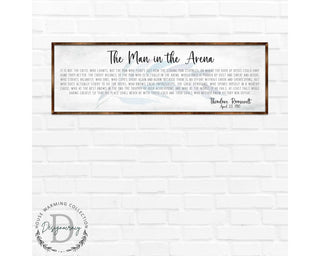 The Man in the Arena - Wooden Office Decor - Inspirational Sign - Famous Quotes - Wooden Home Decor sign - Housewarming Gift - 310311