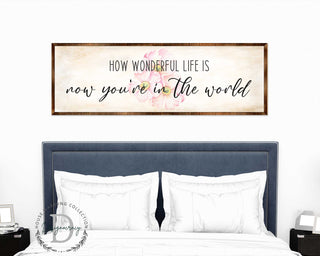 What a Wonderful Life - Wooden Motivational décor - Rustic art - Wall art - Nursery décor - Wooden Framed Art - 310313