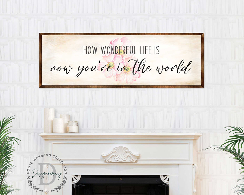 What a Wonderful Life - Wooden Motivational décor - Rustic art - Wall art - Nursery décor - Wooden Framed Art - 310313