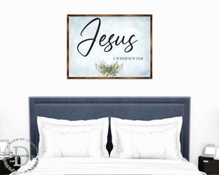 Jesus Sign - Wooden Religious Wall Art - Christian Sign - Modern farmhouse sign - Mantel decoration - Bible Sign - Dining Room Sign - Contemporary wall art - 310351