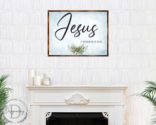 Jesus Sign - Wooden Religious Wall Art - Christian Sign - Modern farmhouse sign - Mantel decoration - Bible Sign - Dining Room Sign - Contemporary wall art - 310351