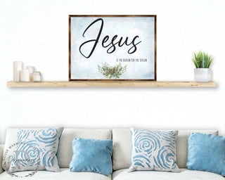 Jesus Sign - Wooden Religious Wall Art - Christian Sign - Modern farmhouse sign - Mantel decoration - Bible Sign - Dining Room Sign - Contemporary wall art - 310351