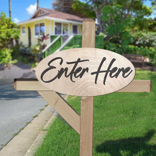 Enter Here sign, business sign, Light wood sign, Enter Sign, Handmade in the USA Sign - 320316