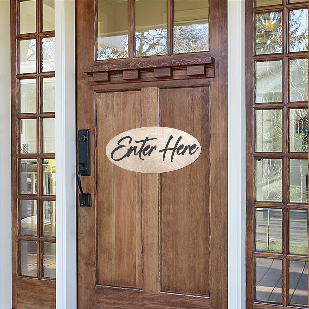 Enter Here sign, business sign, Light wood sign, Enter Sign, Handmade in the USA Sign - 320316