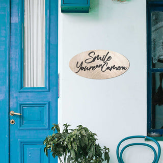 Smile You Are on Camera sign, Business sign, Made in the USA sign, Made from wood, Security camera sign - 320339