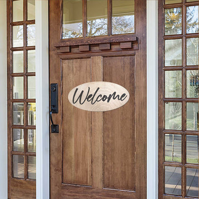 Welcome sign, Business sign, Made in the USA sign, Made from wood - 320342