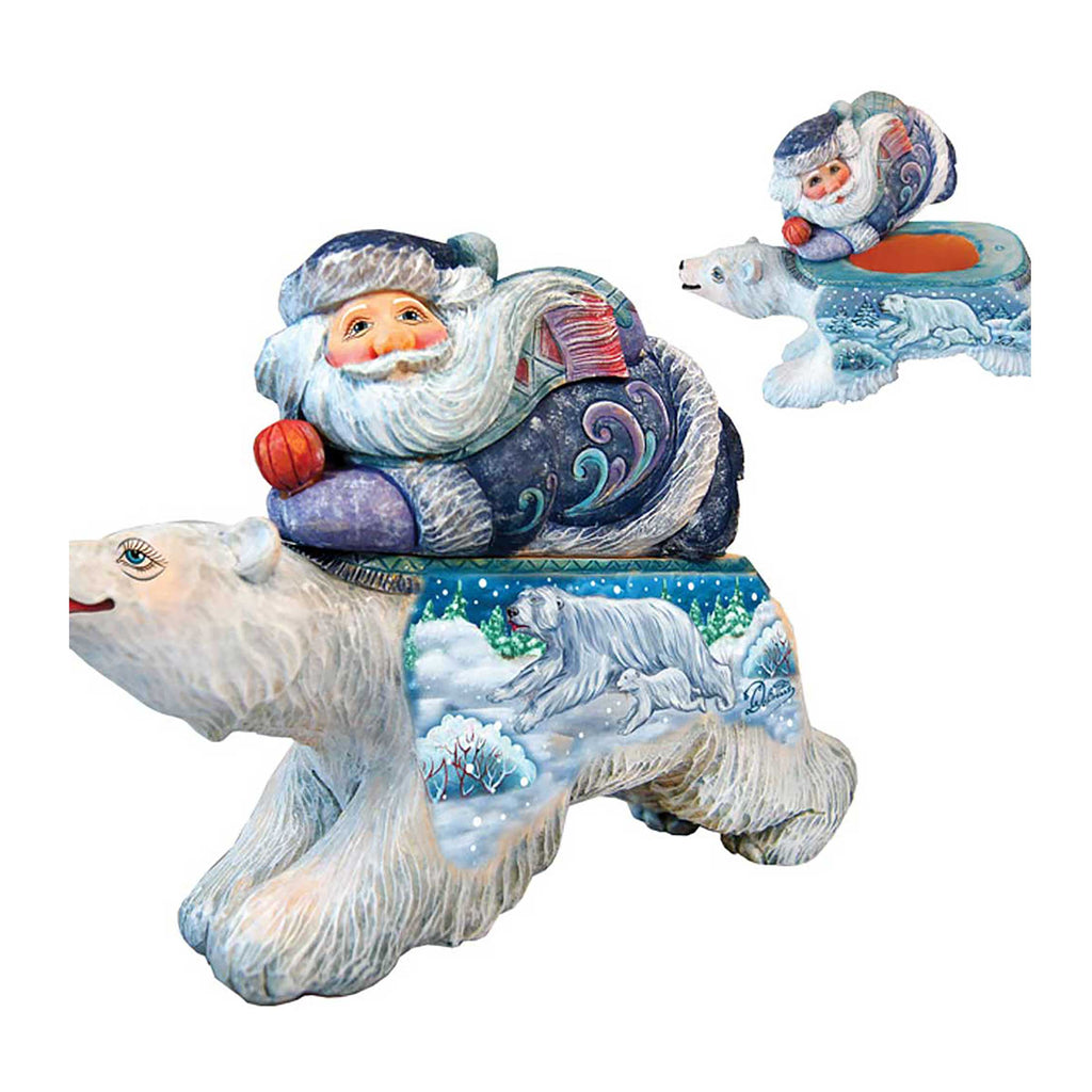 Polar Surprise Santa Surprise Box Handcrafted Christmas Figurine Reserve G. DeBrekht - Christmas Santa Snowman Décor - 51147