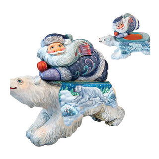 Polar Surprise Santa Surprise Box Handcrafted Christmas Figurine Reserve G. DeBrekht - Christmas Santa Snowman Décor - 51147