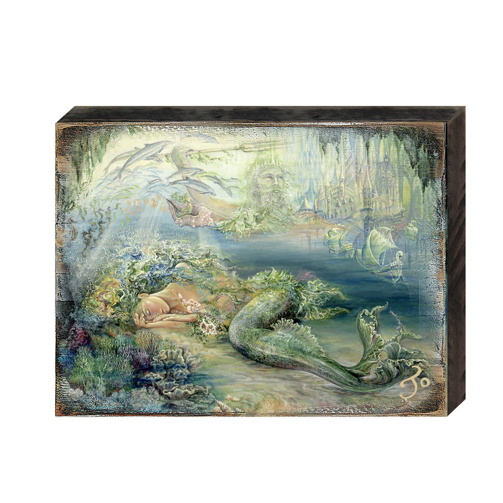 Dreams of Atlantis Fantasy Wooden Wall Art by Josephine Wall - Fantasy Décor - 852114-JW