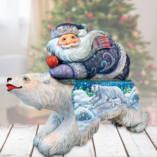 Polar Surprise Santa Surprise Box Handcrafted Christmas Figurine Reserve G. DeBrekht - Christmas Santa Snowman Décor - 51147