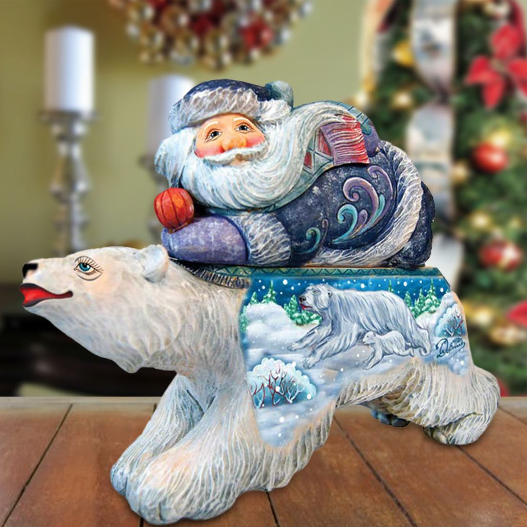 Polar Surprise Santa Surprise Box Handcrafted Christmas Figurine Reserve G. DeBrekht - Christmas Santa Snowman Décor - 51147