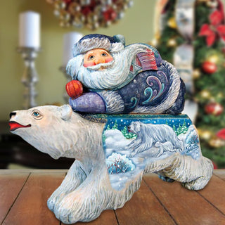 Polar Surprise Santa Surprise Box Handcrafted Christmas Figurine Reserve G. DeBrekht - Christmas Santa Snowman Décor - 51147
