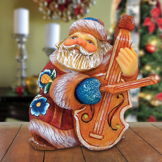 Mini Cello Santa Handcrafted Christmas Figurine - G. DeBrekht - Christmas Santa Snowman Décor - 517636