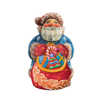 Santa Toy Bag Handcrafted Christmas Figurine - G. DeBrekht Christmas Santa Snowman Décor - 517613
