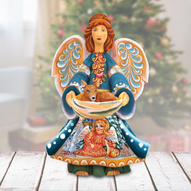 Guardian Angel Christmas Figurine by G. DeBrekht Nativity Holiday Décor - 552521