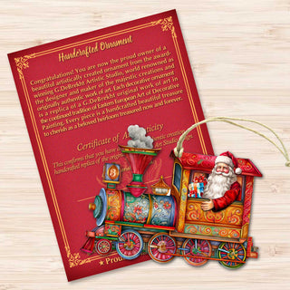 Santa's Train Wooden Ornaments Set of 3 by G. Debrekht - Christmas Décor - 8100202S3