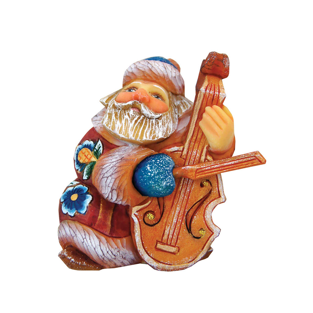Mini Cello Santa Handcrafted Christmas Figurine - G. DeBrekht - Christmas Santa Snowman Décor - 517636