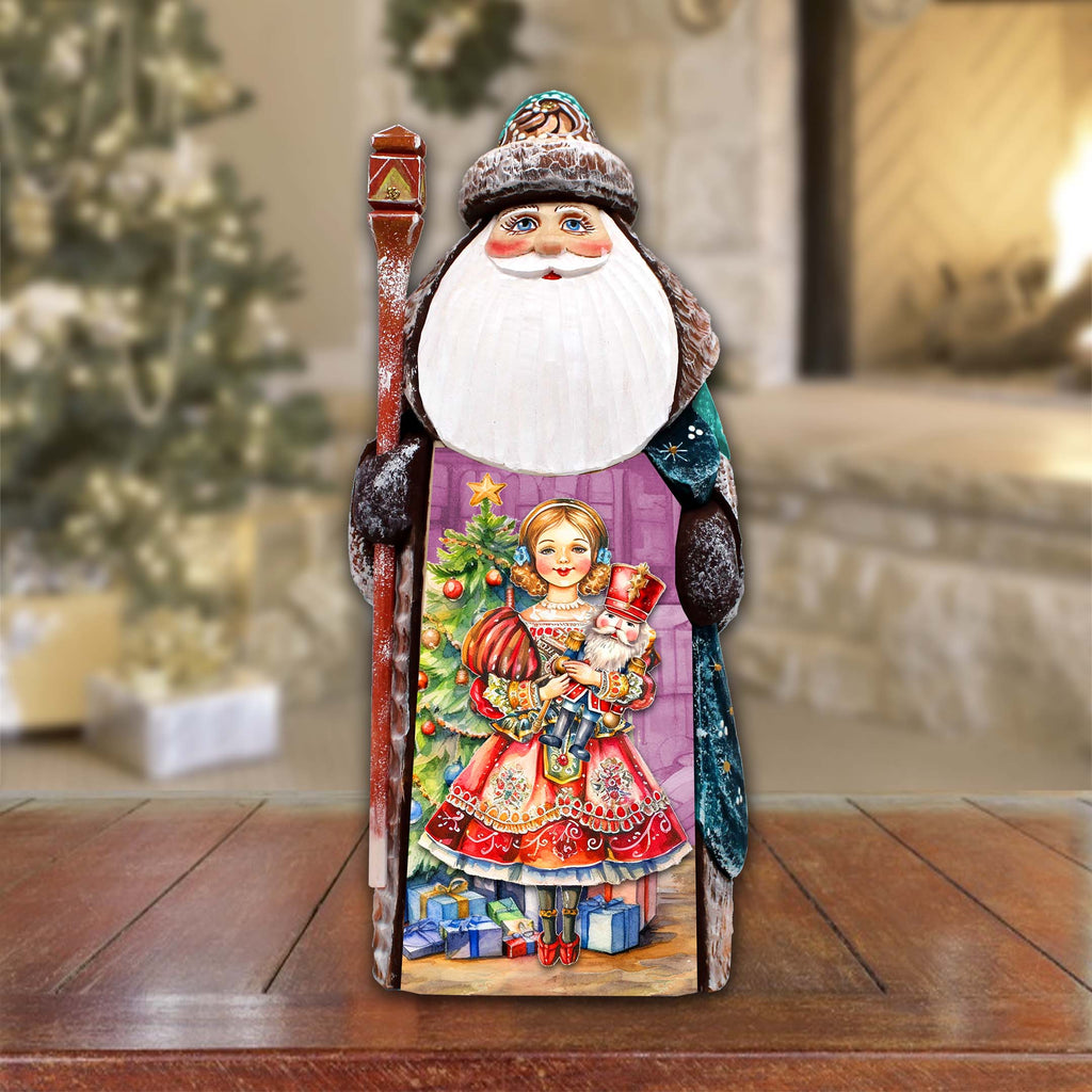 Clara with Nutcracker Santa Hand-Painted WOODCARVED Masterpiece Figurine by G. DeBrekht - Christmas Décor - 8201018