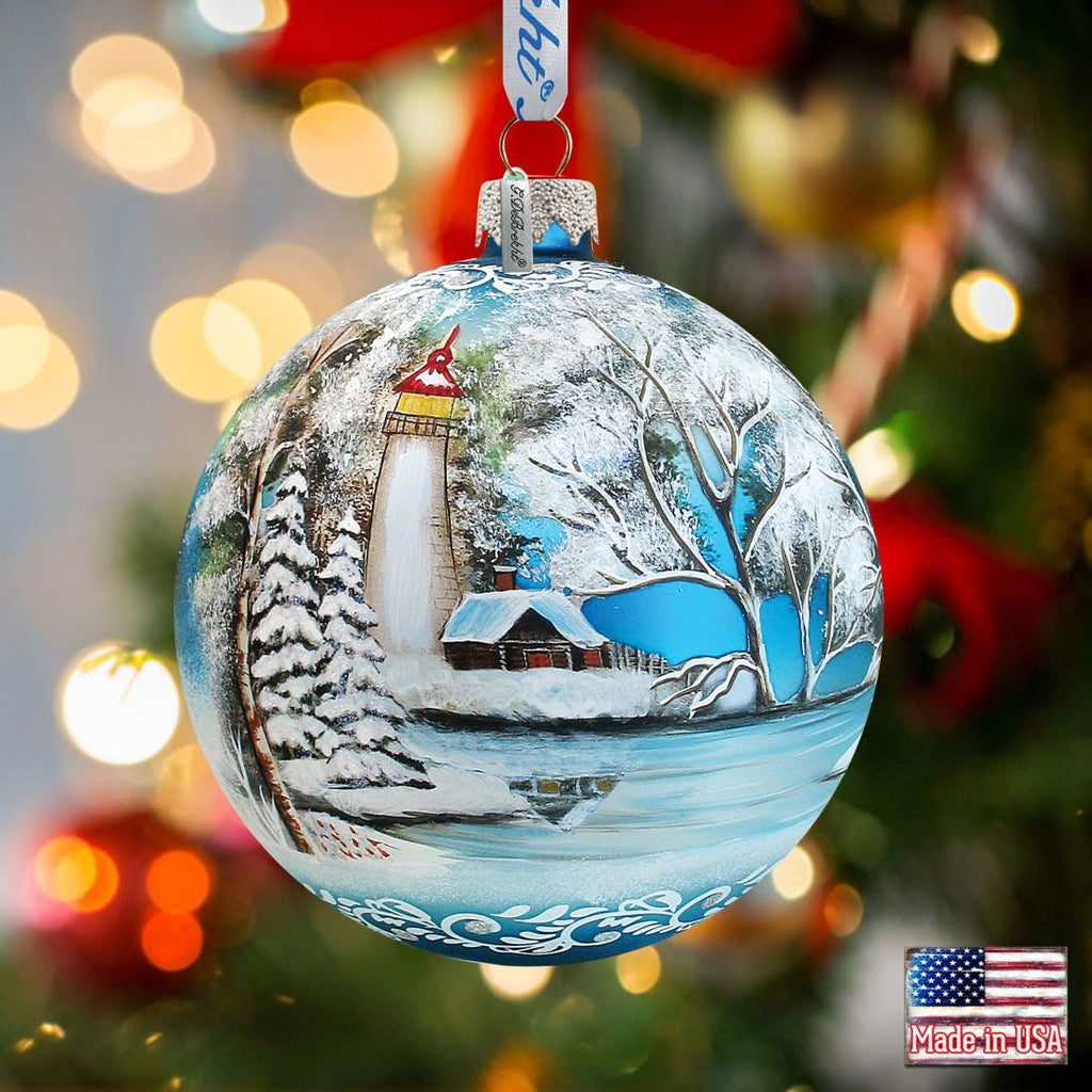 Winter Lighthouse Glass Ornament Limited Edition by G.DeBrekht - Christmas Décor - 73811