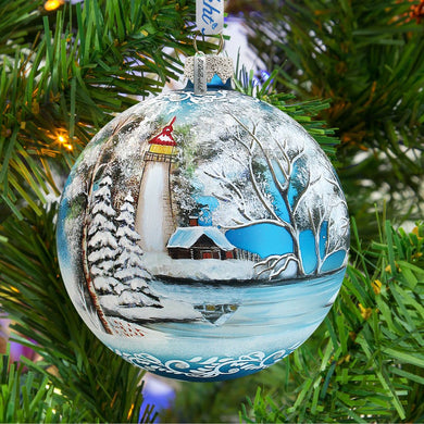 Winter Lighthouse Glass Ornament Limited Edition by G.DeBrekht - Christmas Décor - 73811