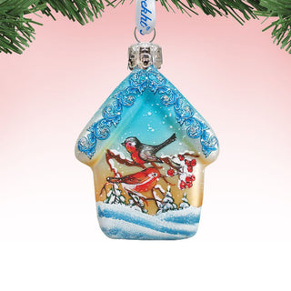 Red Robin House Mercury Glass Ornament by G. DeBrekht - Wildlife Holiday Décor - 739422