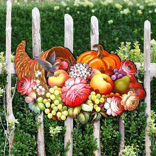 Floral Cornucopia Halloween Door Decor by G. DeBrekht - Thanksgiving Halloween Decor - 8158907H