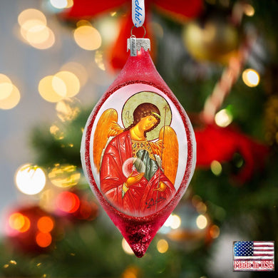 Saint Michael Drop Glass Ornament by G. DeBrekht - Nativity Holiday Décor - 757-036