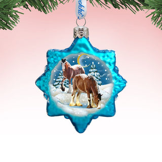 Santa Horse Mercury Glass Ornament by G. DeBrekht - Wildlife Holiday Décor - 771022