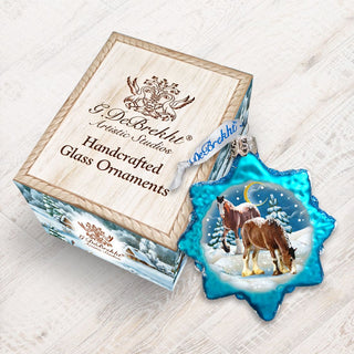 Santa Horse Mercury Glass Ornament by G. DeBrekht - Wildlife Holiday Décor - 771022