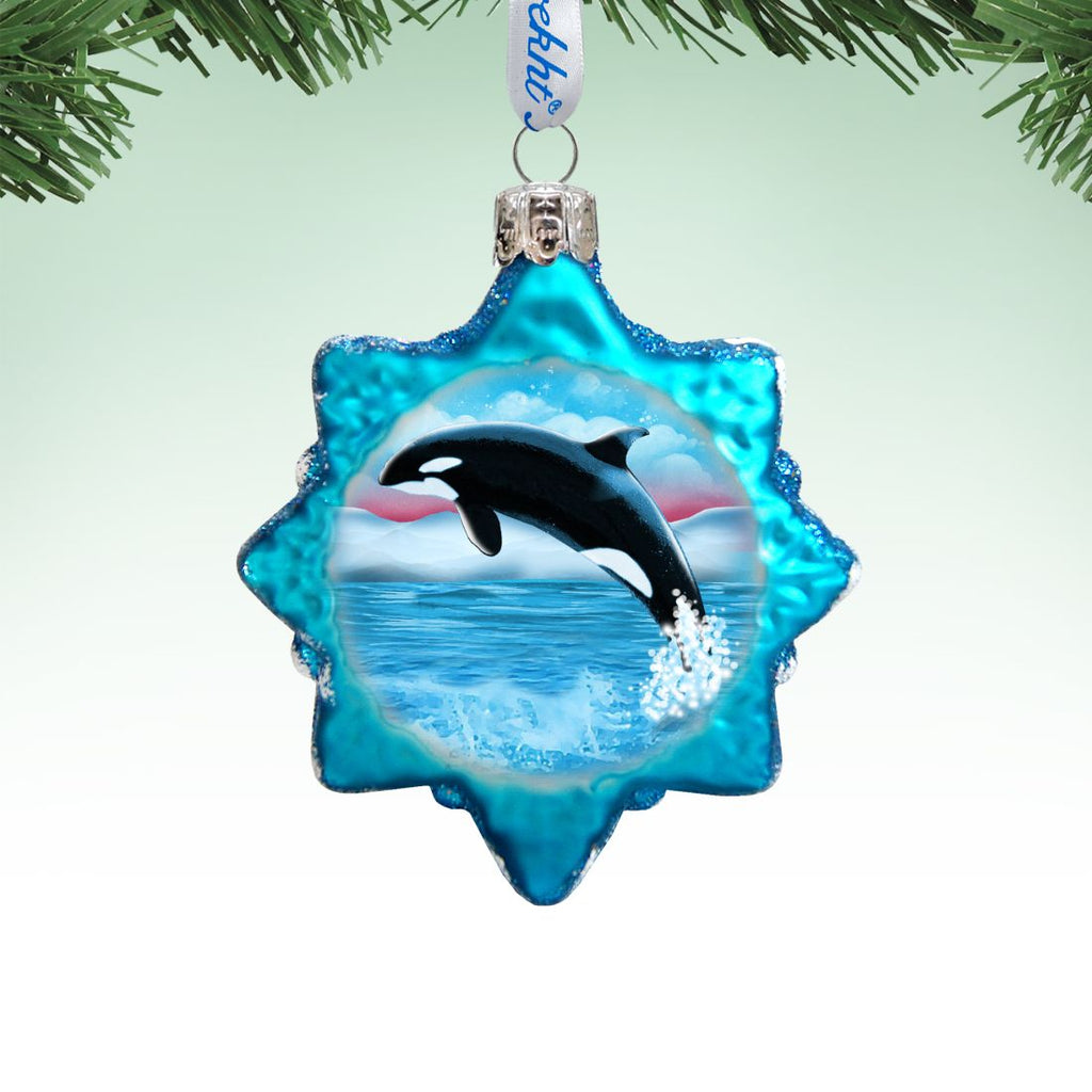 Orca Mercury Glass Ornament by G. DeBrekht - Wildlife Holiday Décor - 771047