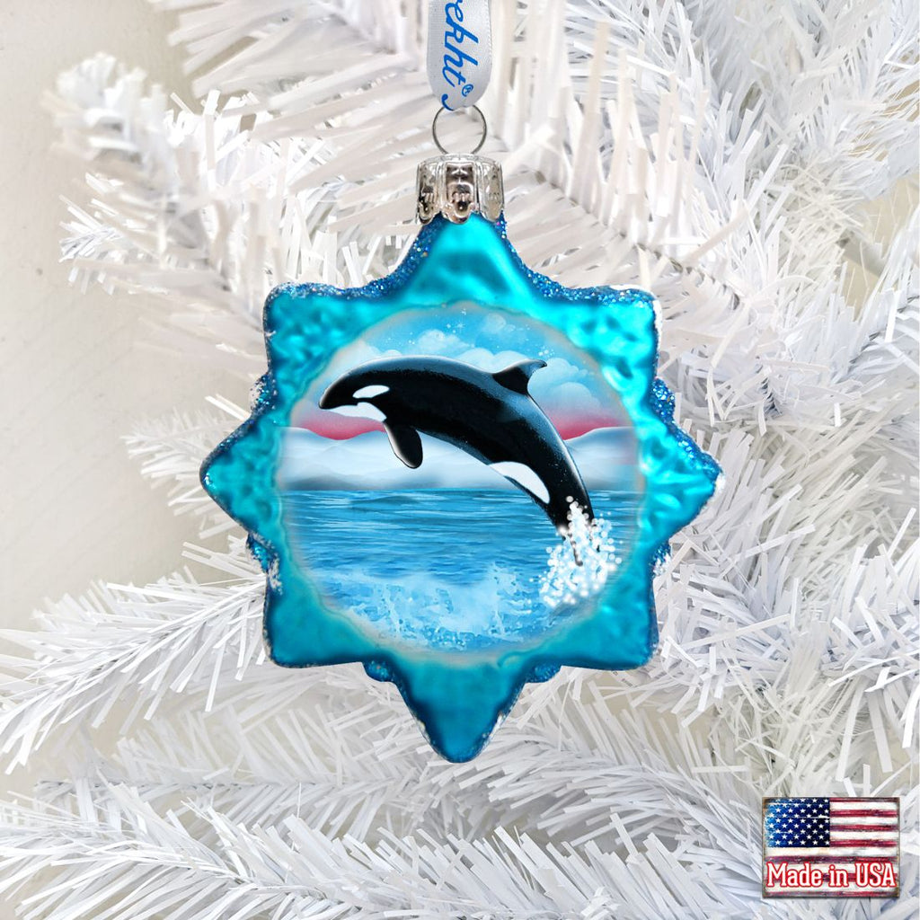 Orca Mercury Glass Ornament by G. DeBrekht - Wildlife Holiday Décor - 771047