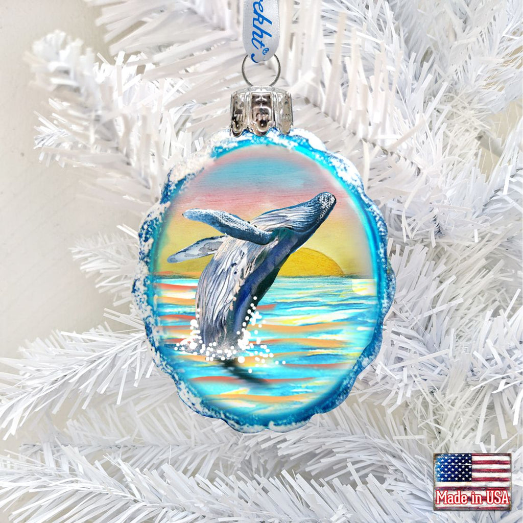 Humpback Mercury Glass Ornament by G. DeBrekht - Wildlife Holiday Décor - 771049-777389