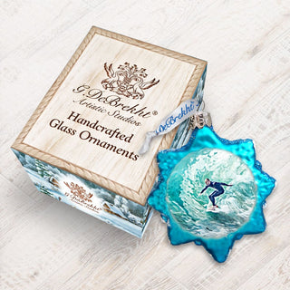 Surfers Mercury Glass Ornament by G. DeBrekht - Coastal Holiday Décor - 775486