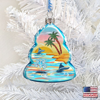 Whale at The Palms Mercury Glass Ornament by G. DeBrekht - Coastal Holiday Décor - 776276-2