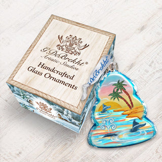 Whale at The Palms Mercury Glass Ornament by G. DeBrekht - Coastal Holiday Décor - 776276-2
