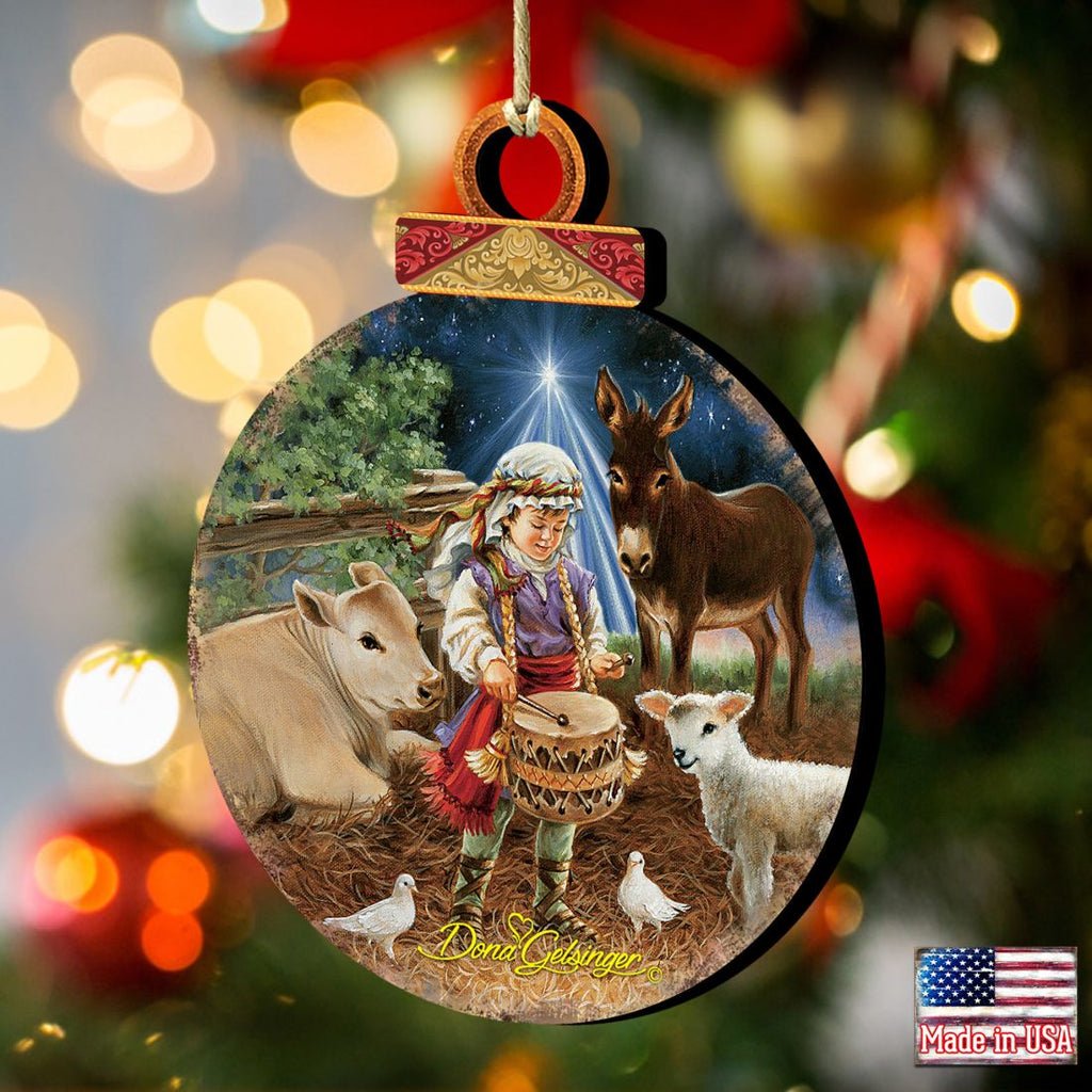 Little Drummer Boy Wooden Ornaments by Gelsinger - Nativity Holiday Decor - 8021151-9720