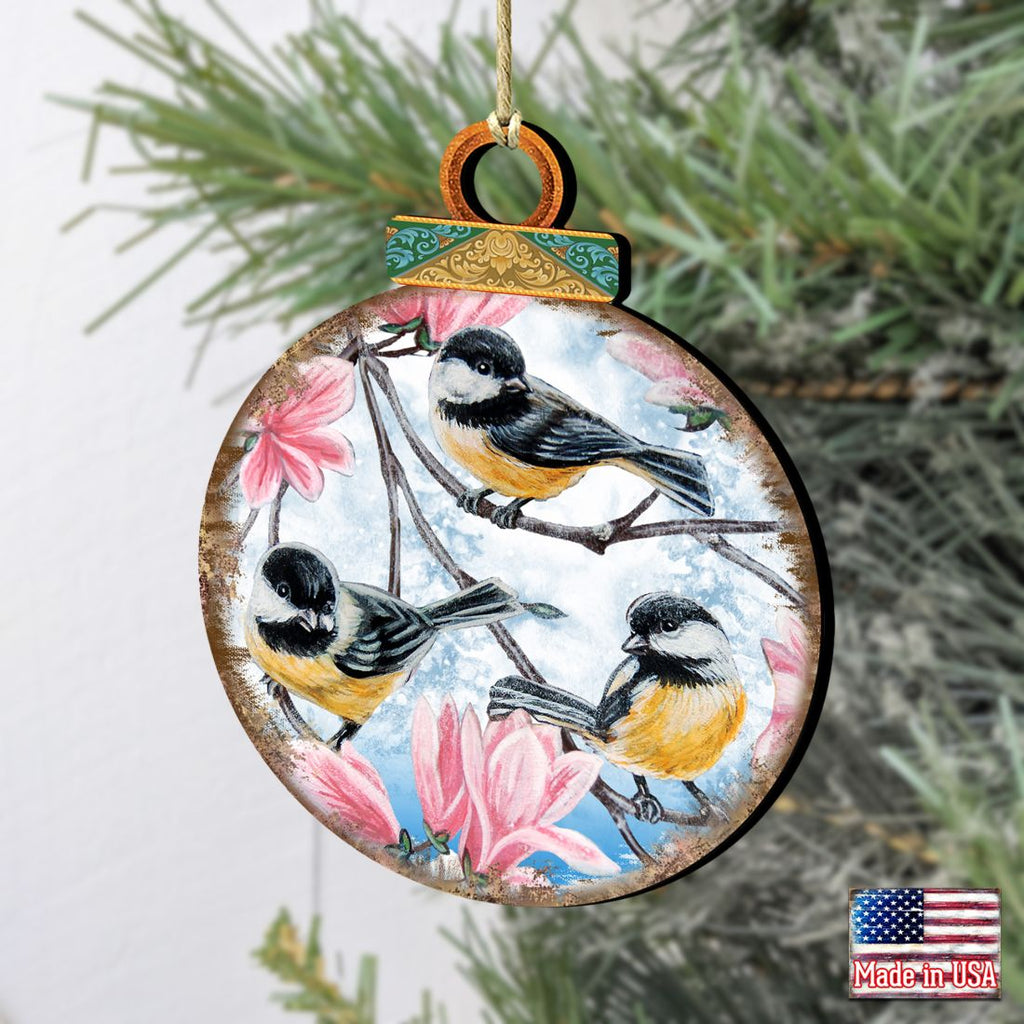 Birds Ball Wooden Ornaments by G. DeBrekht - Christmas Decor - 8025222